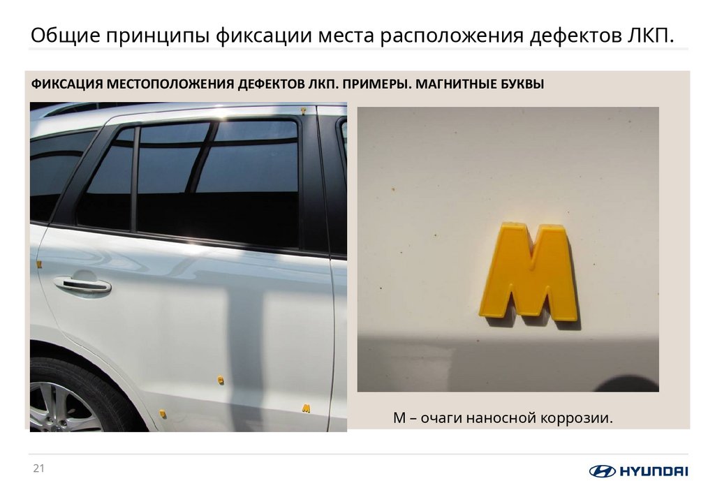 Общие принципы фиксации места расположения дефектов ЛКП.
