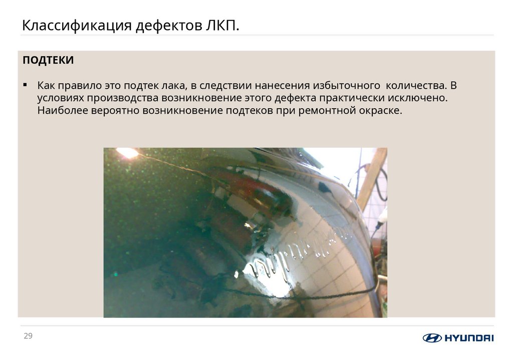 Классификация дефектов ЛКП.