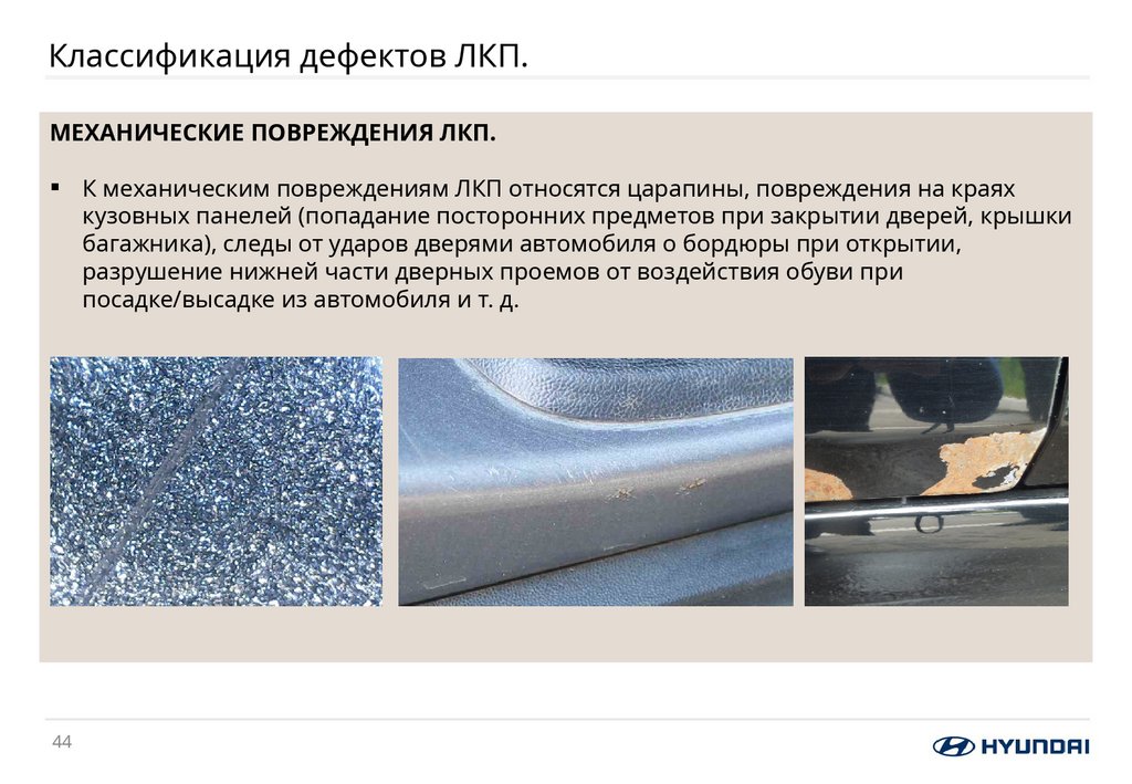 Классификация дефектов ЛКП.
