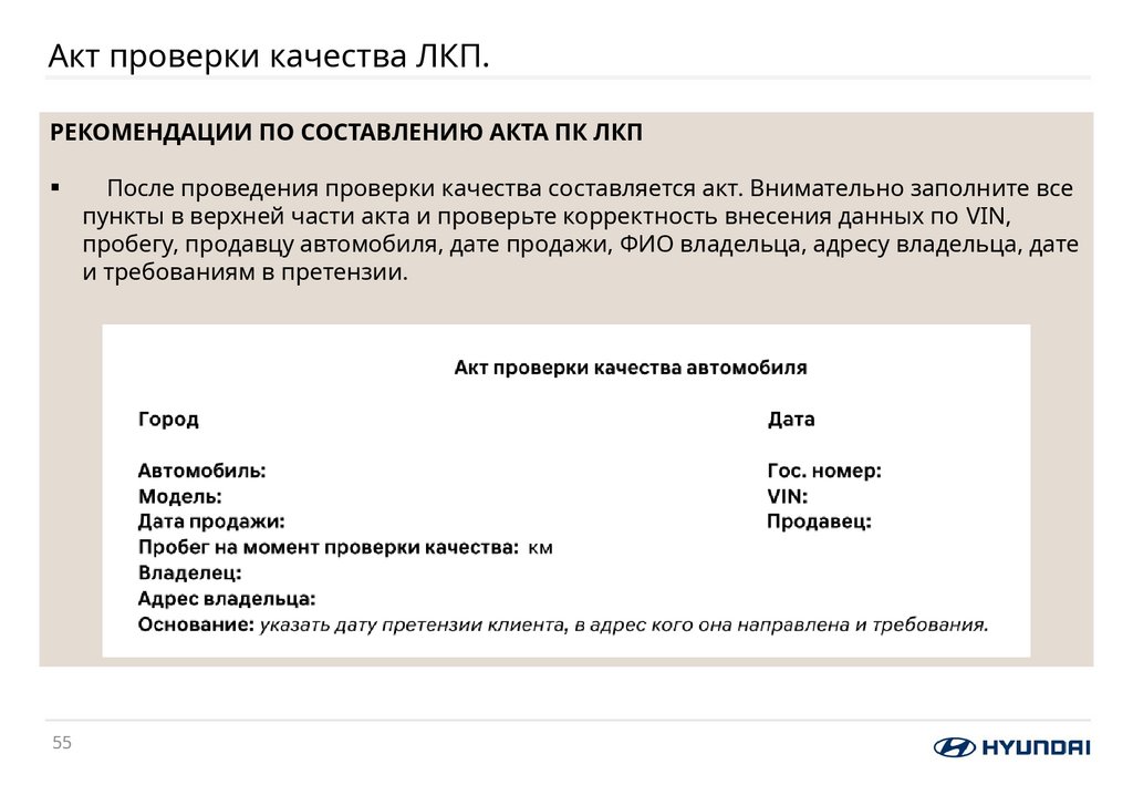 Акт проверки качества ЛКП.