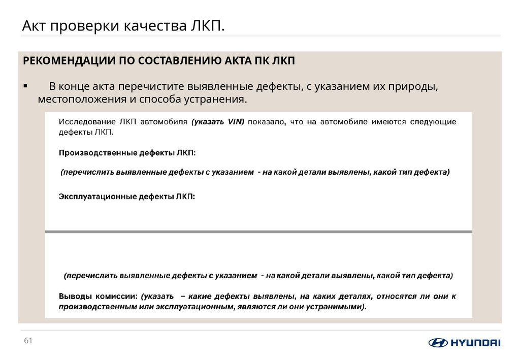 Акт проверки качества ЛКП.