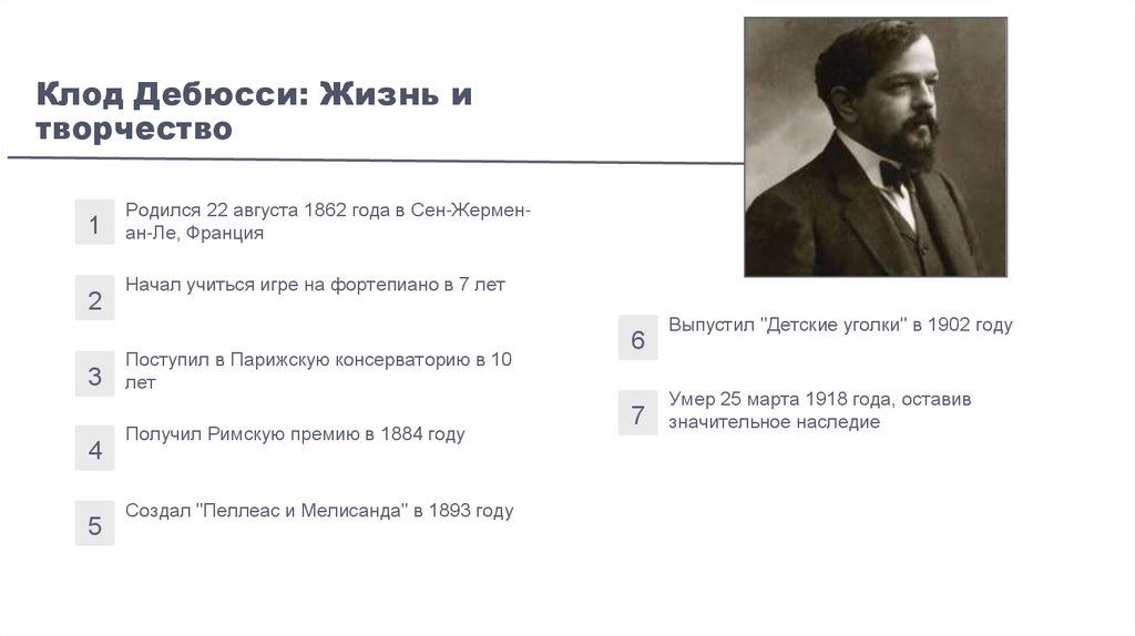 Клод Дебюсси: Жизнь и творчество