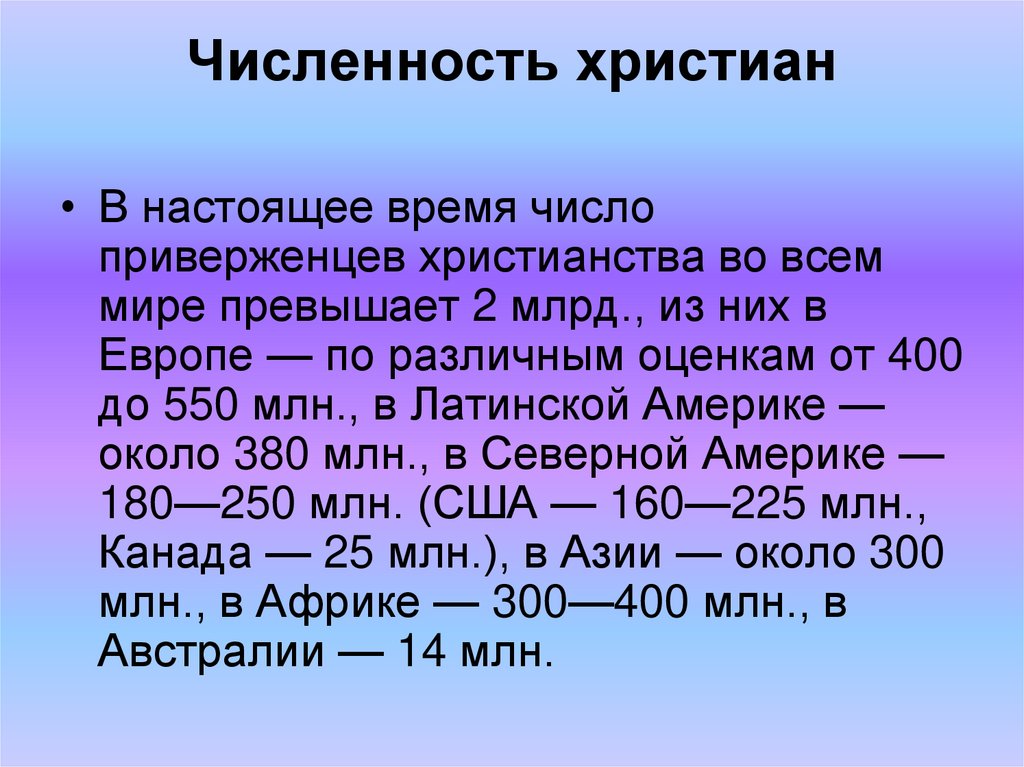 Численность христиан