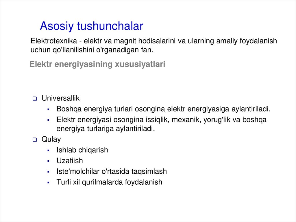 Asosiy tushunchalar