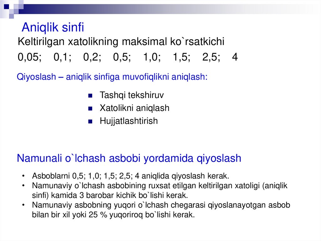 Aniqlik sinfi