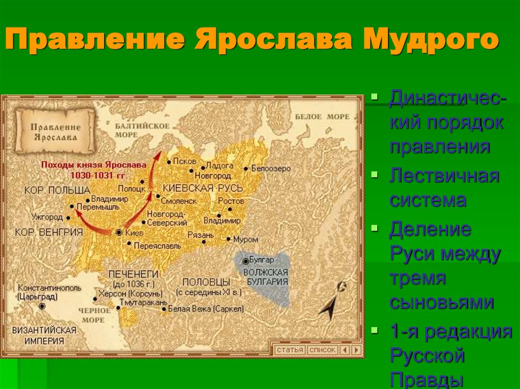 Правление Ярослава Мудрого