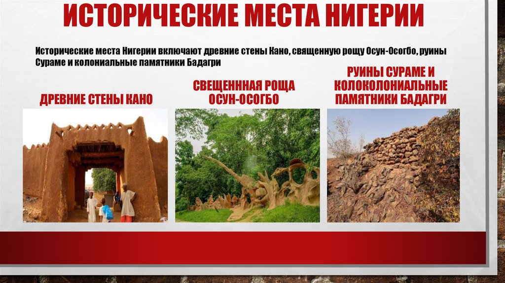 Исторические места нигерии