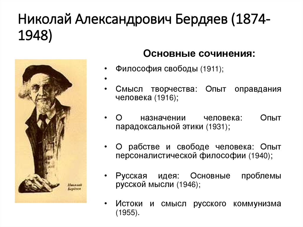 Николай Александрович Бердяев (1874-1948)