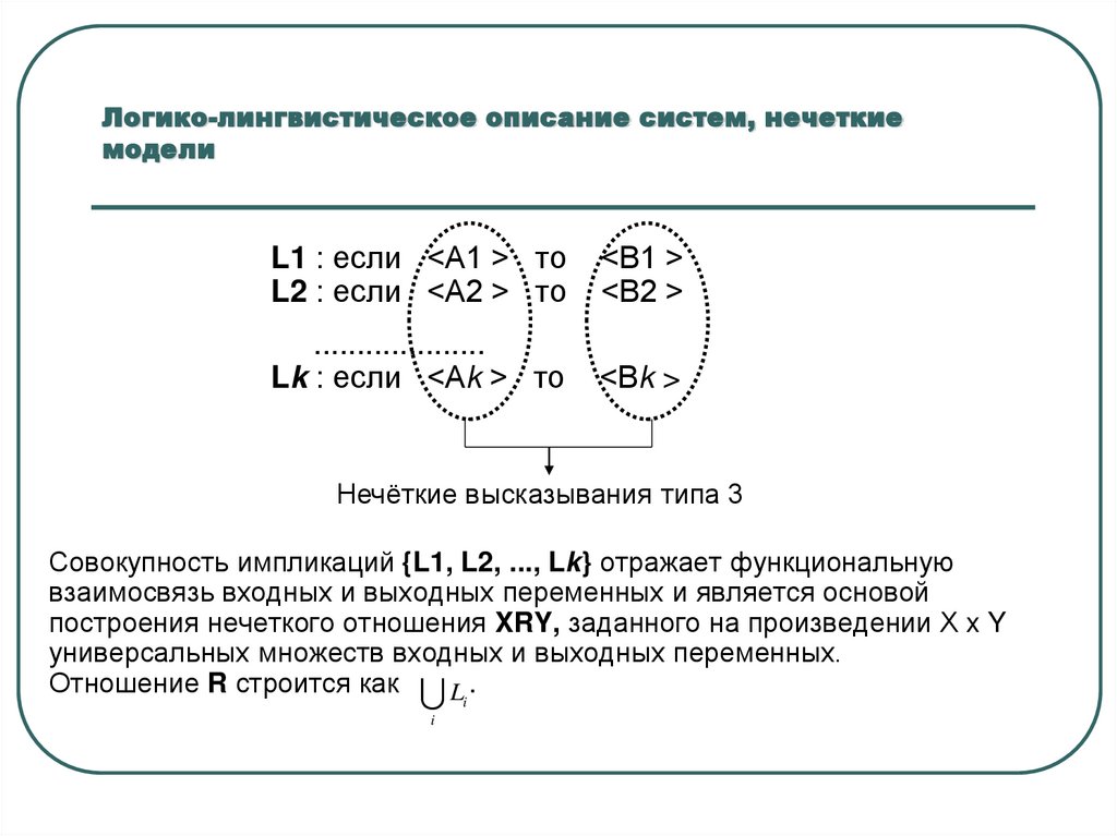 Логико-лингвистическое описание систем, нечеткие модели