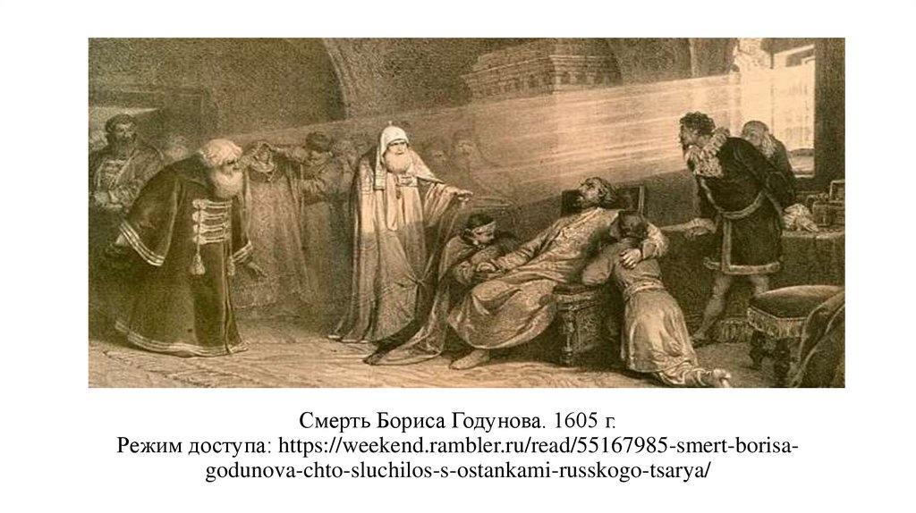 Смерть Бориса Годунова. 1605 г. Режим доступа: