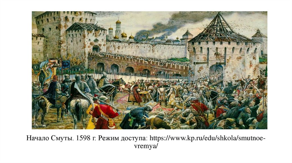 Начало Смуты. 1598 г. Режим доступа: https://www.kp.ru/edu/shkola/smutnoe-vremya/