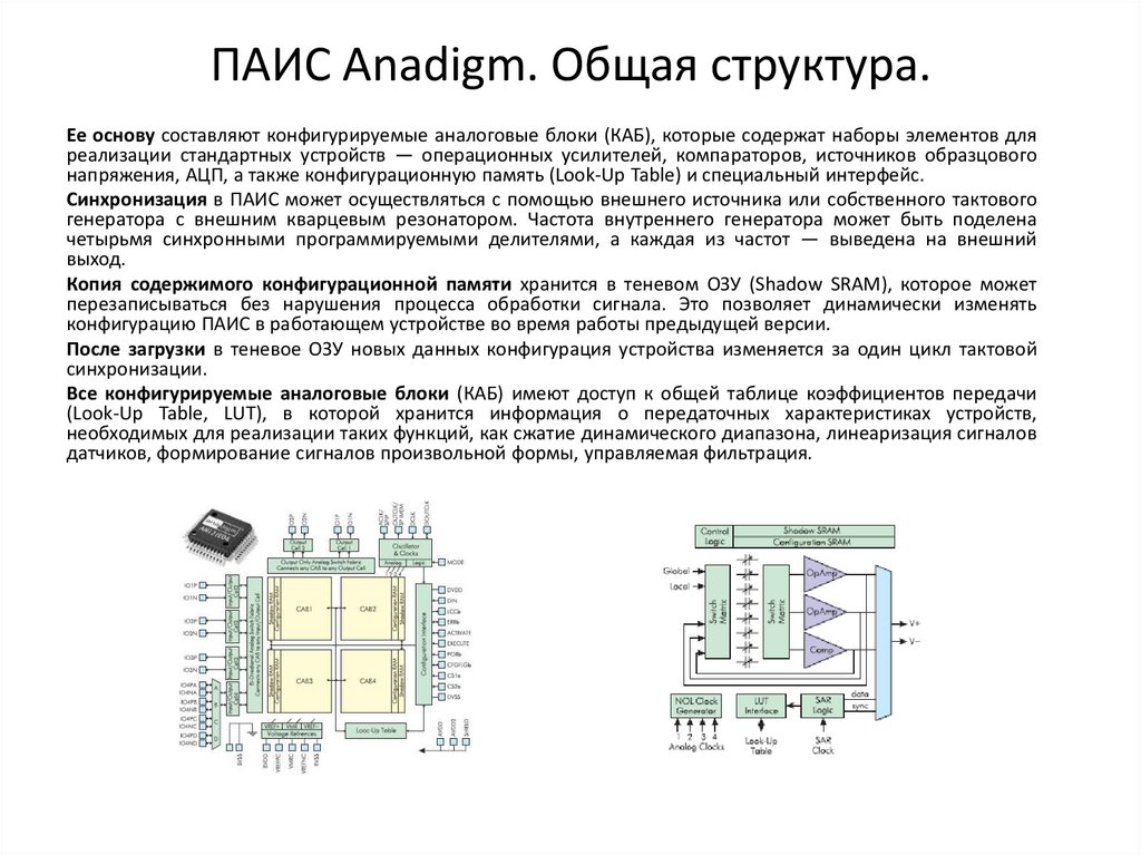 ПАИС Anadigm. Общая структура.