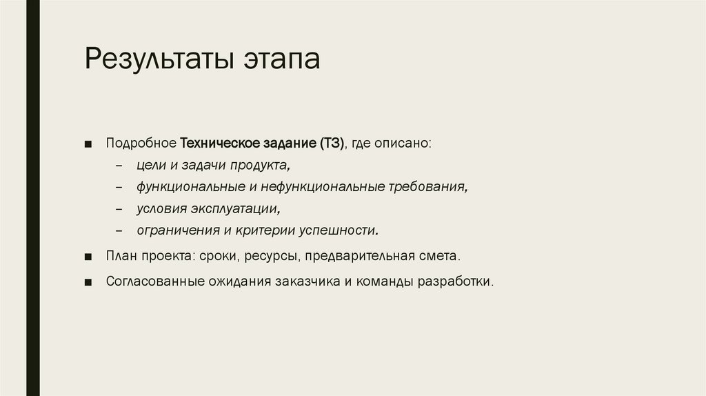 Результаты этапа