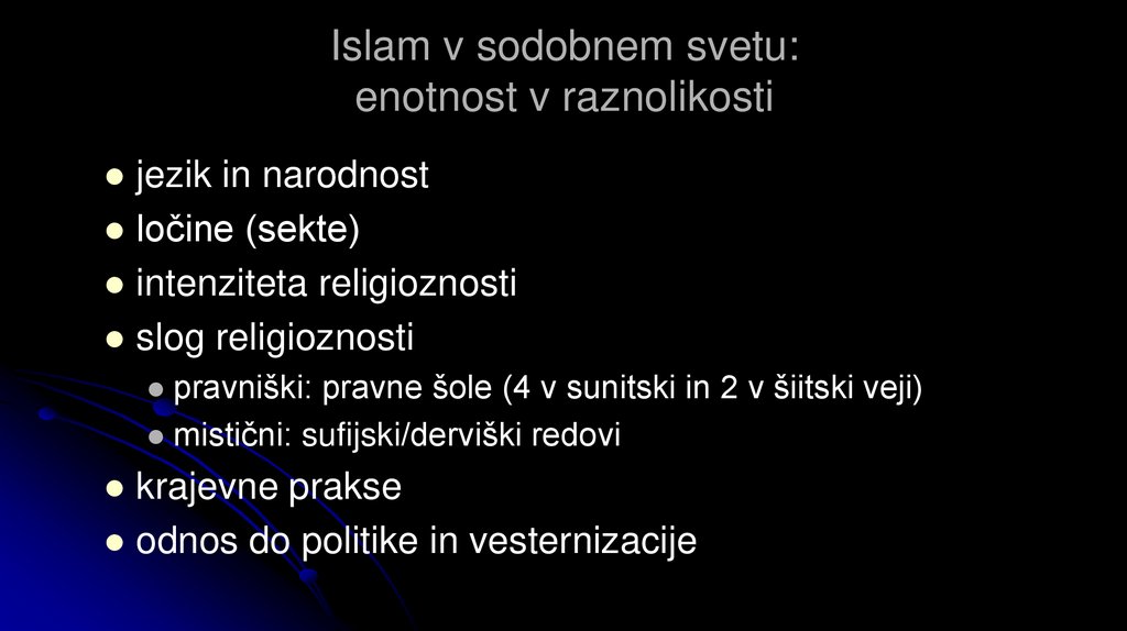 Islam v sodobnem svetu: enotnost v raznolikosti