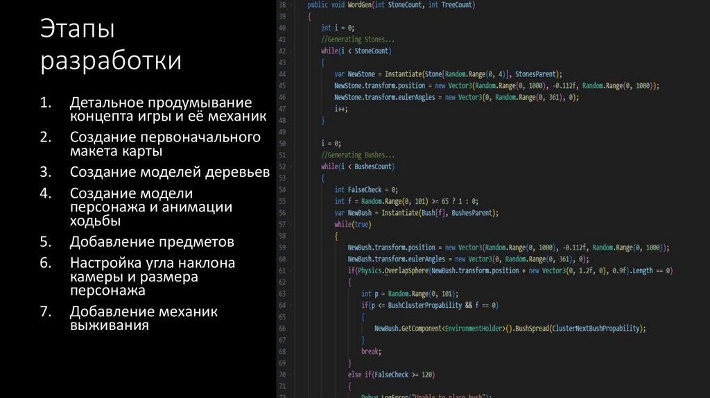 Этапы разработки