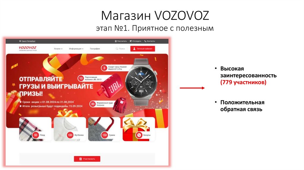 Магазин VOZOVOZ этап №1. Приятное с полезным