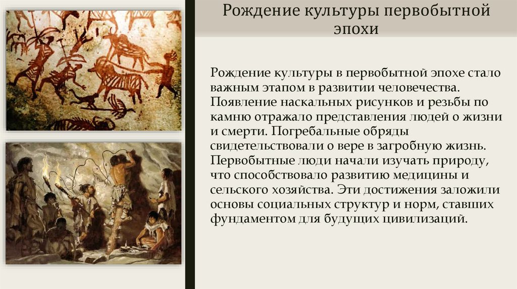 Рождение культуры первобытной эпохи