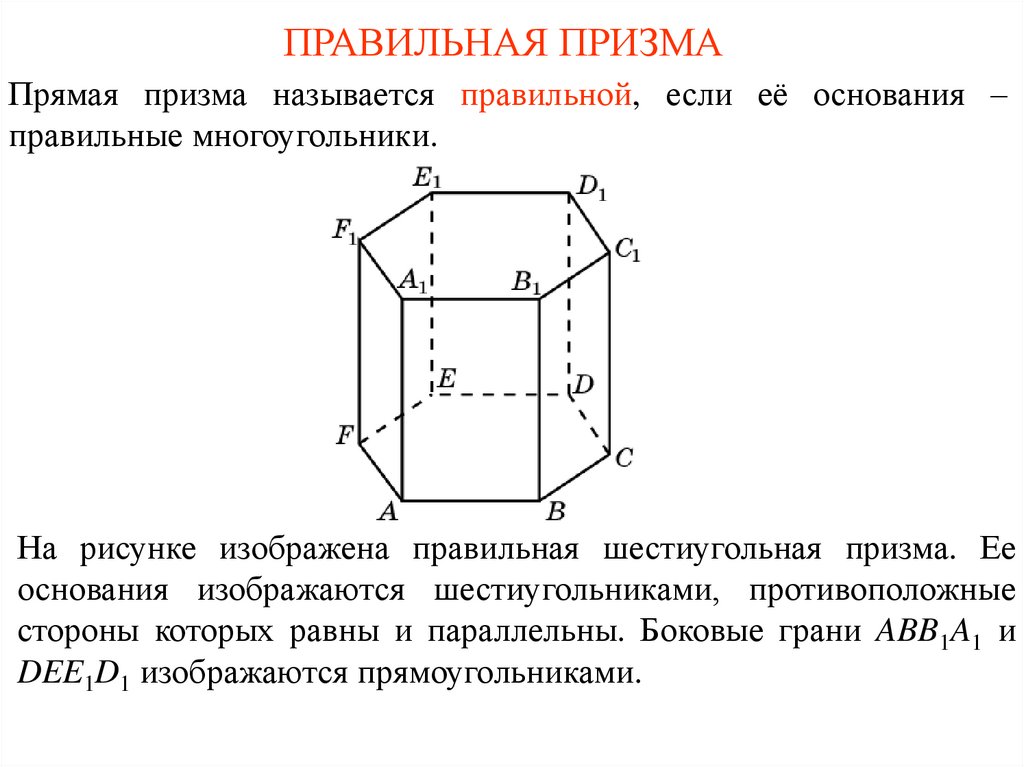 ПРАВИЛЬНАЯ ПРИЗМА
