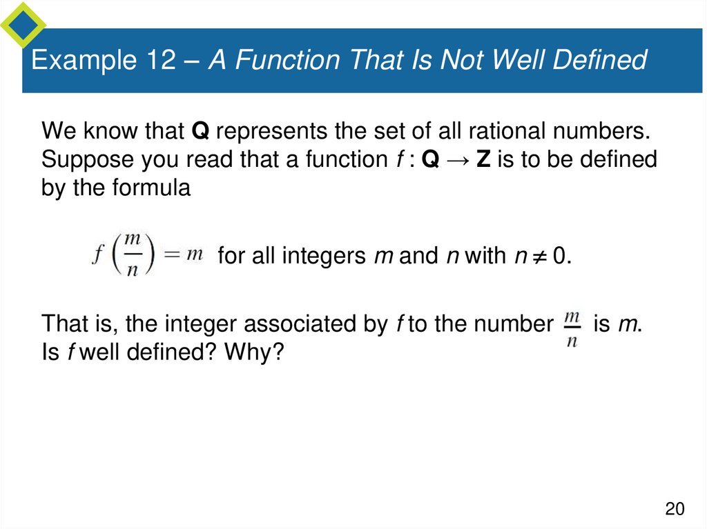 Example 12 – A Function That Is Not Well Defined