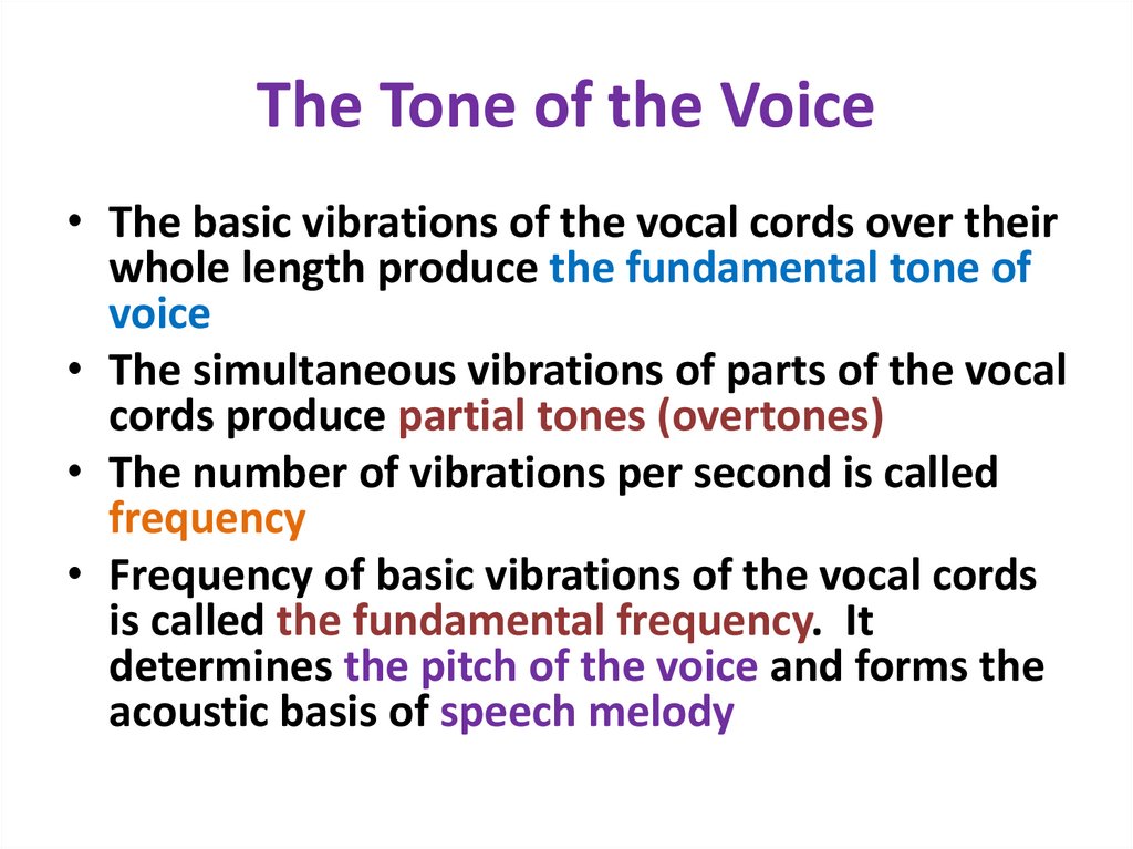The Tone of the Voice