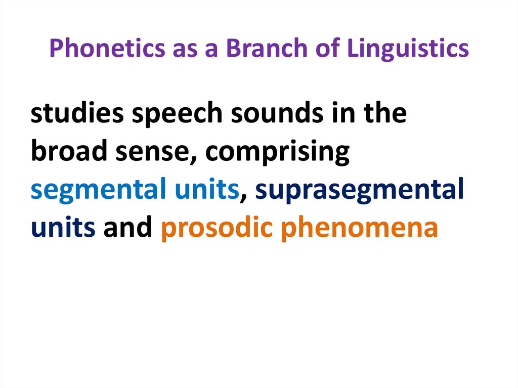 Phonetics as a Branch of Linguistics