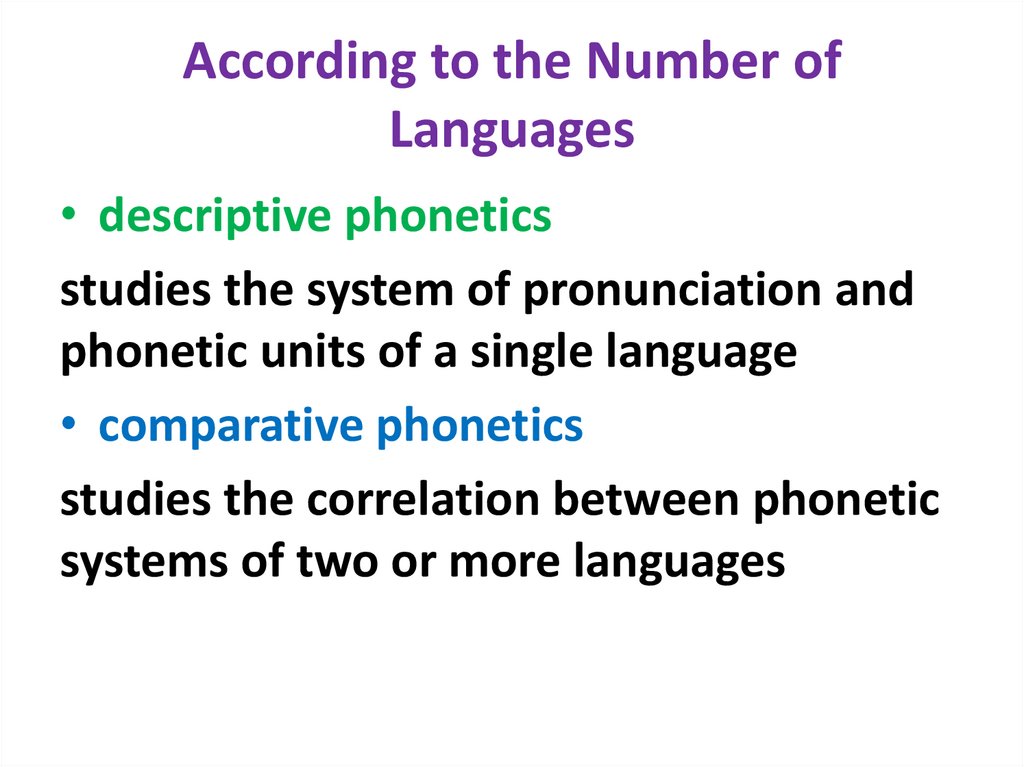 According to the Number of Languages