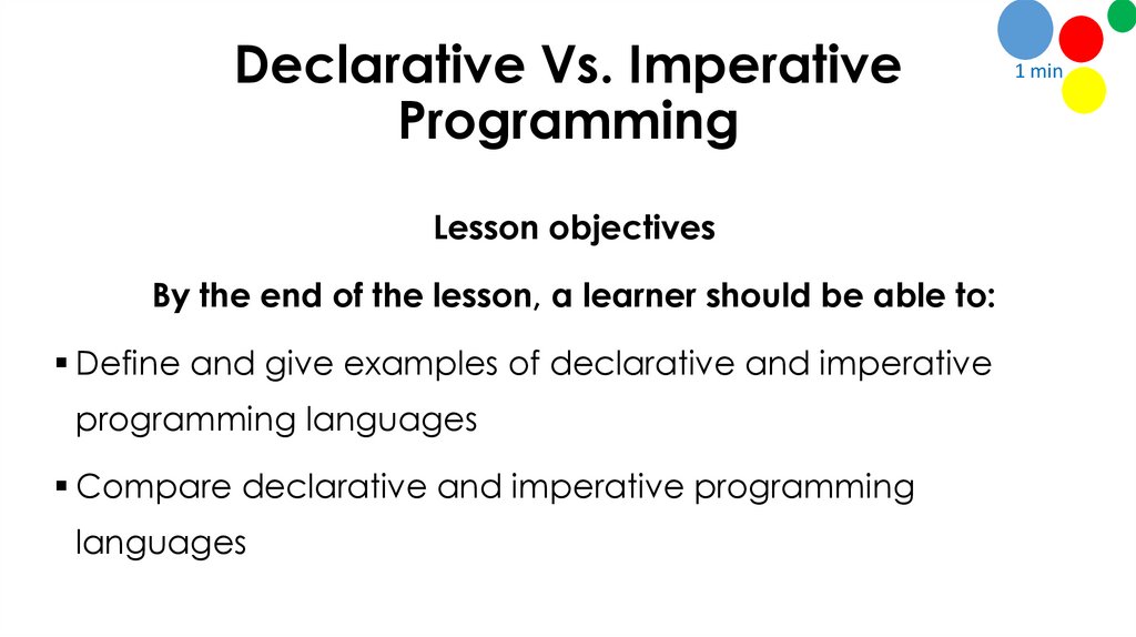 Declarative Vs. Imperative Programming