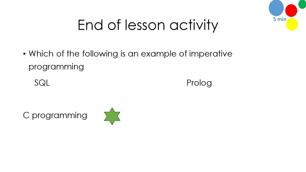 End of lesson activity