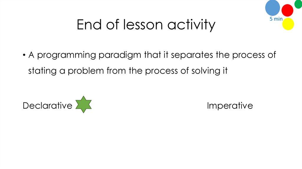 End of lesson activity