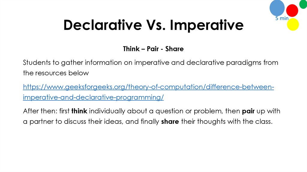 Declarative Vs imperative - презентация онлайн
