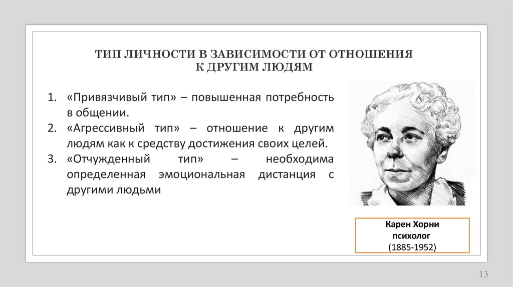 ТИП ЛИЧНОСТИ В ЗАВИСИМОСТИ ОТ ОТНОШЕНИЯ К ДРУГИМ ЛЮДЯМ
