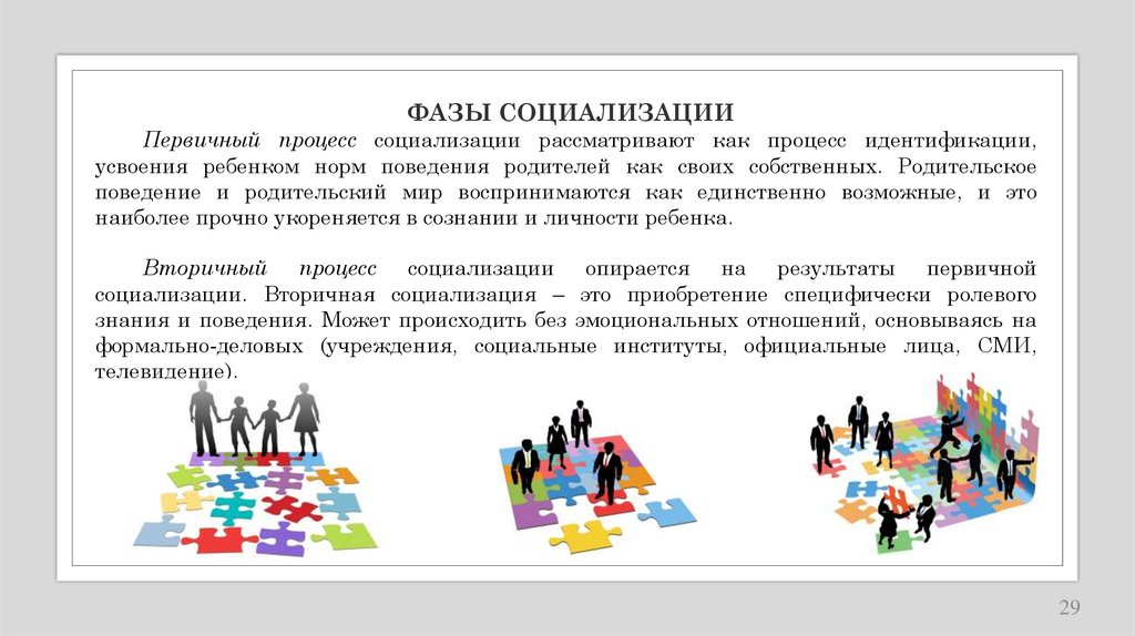 ФАЗЫ СОЦИАЛИЗАЦИИ