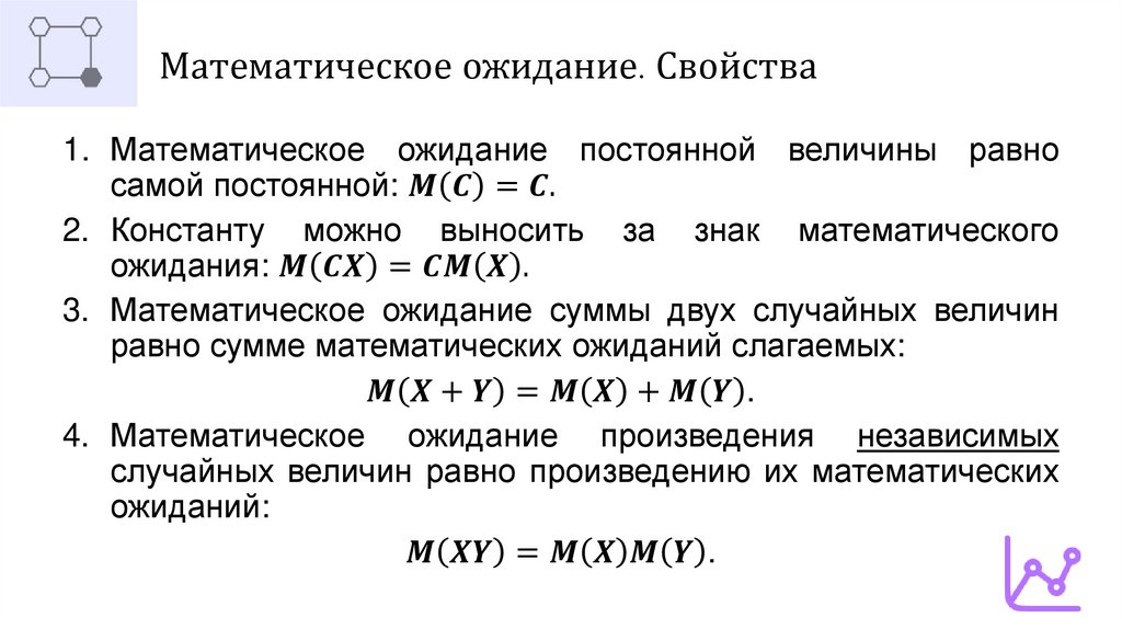 Математическое ожидание. Свойства