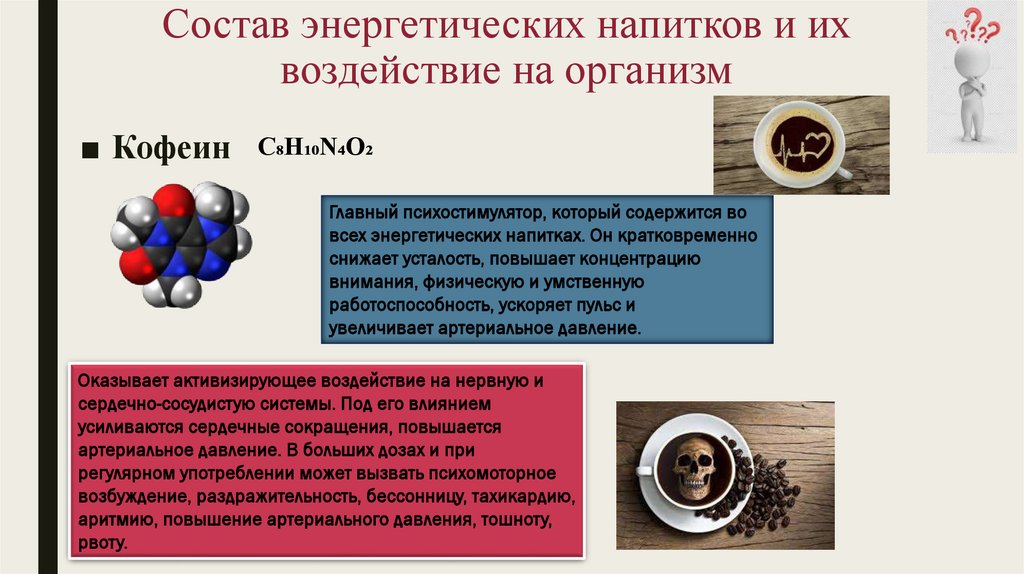 Состав энергетических напитков и их воздействие на организм