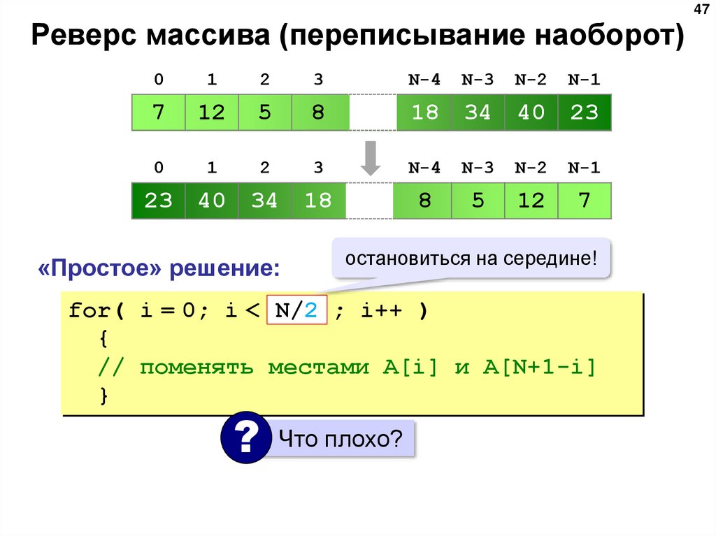 Поиск номера первого максимального/минимального элементов массива