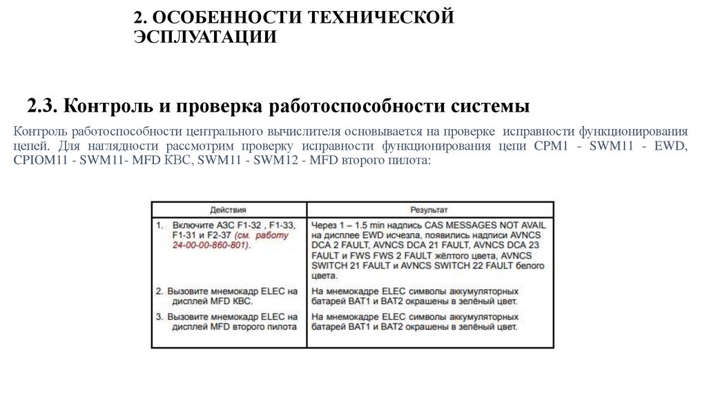 2. ОСОБЕННОСТИ ТЕХНИЧЕСКОЙ ЭСПЛУАТАЦИИ