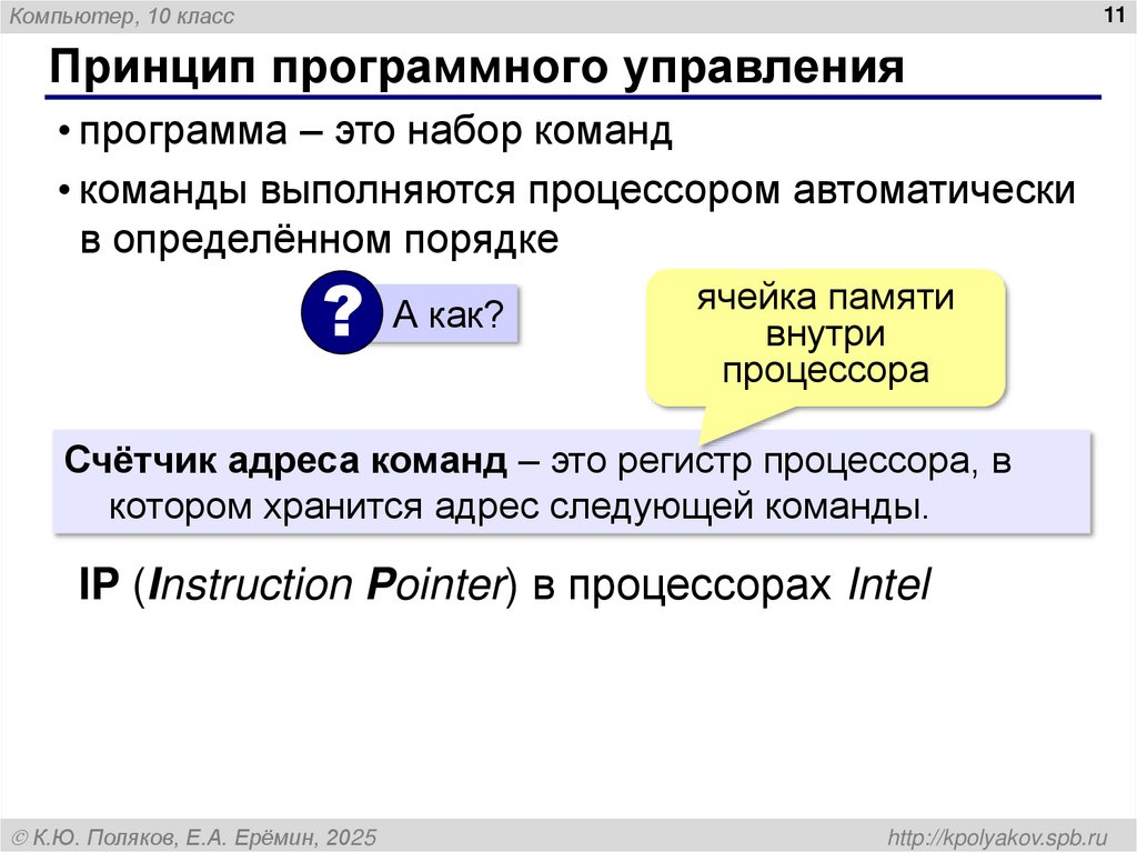 Принцип программного управления