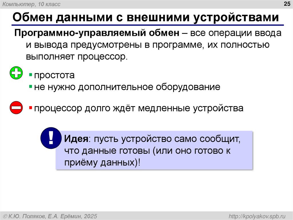 Обмен данными с внешними устройствами