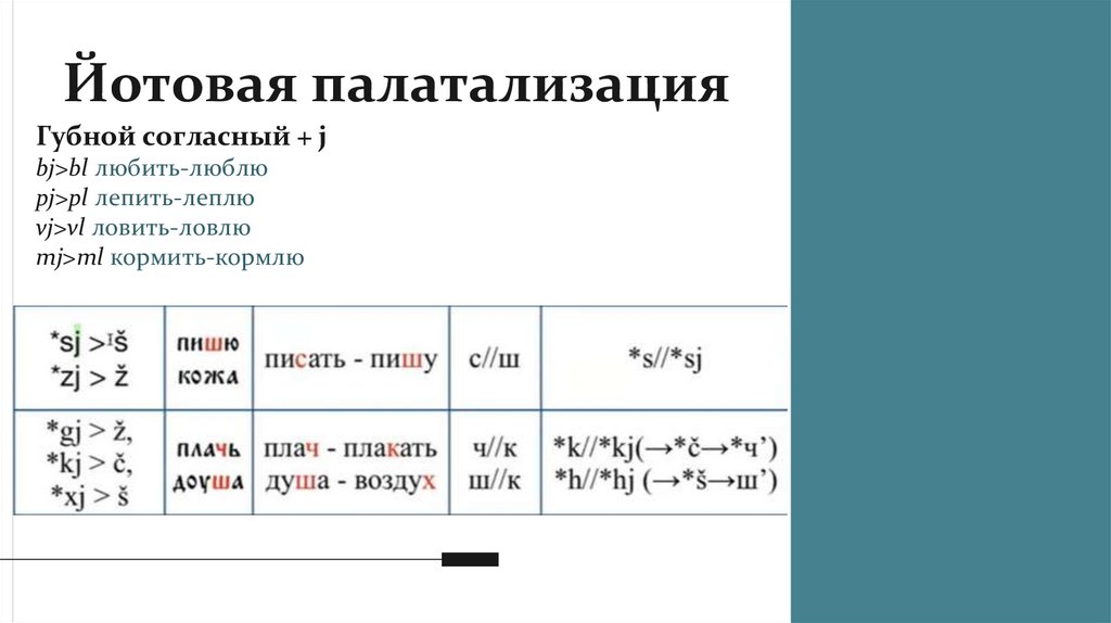 Йотовая палатализация
