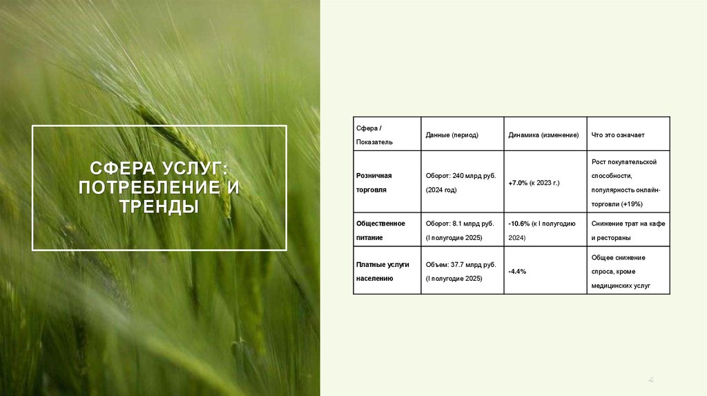 Сфера услуг: потребление и тренды