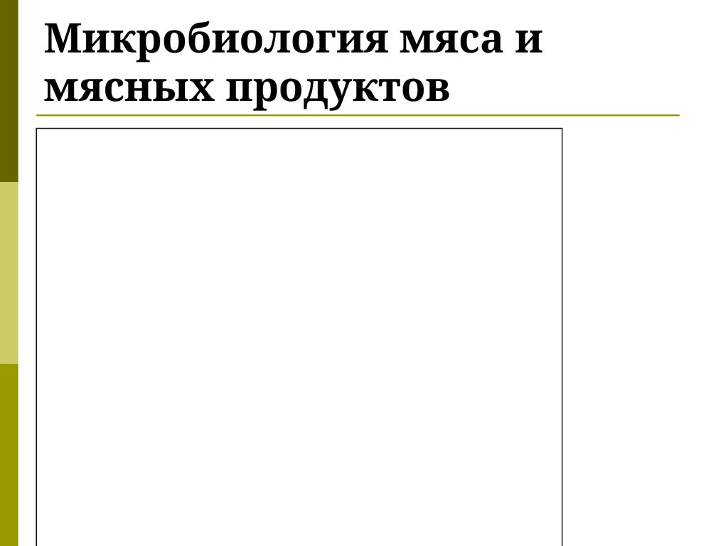 Микробиология мяса и мясных продуктов