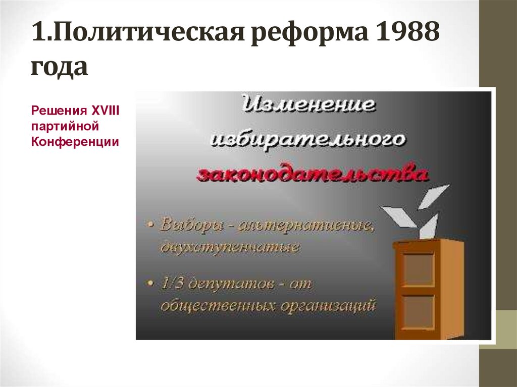 1.Политическая реформа 1988 года