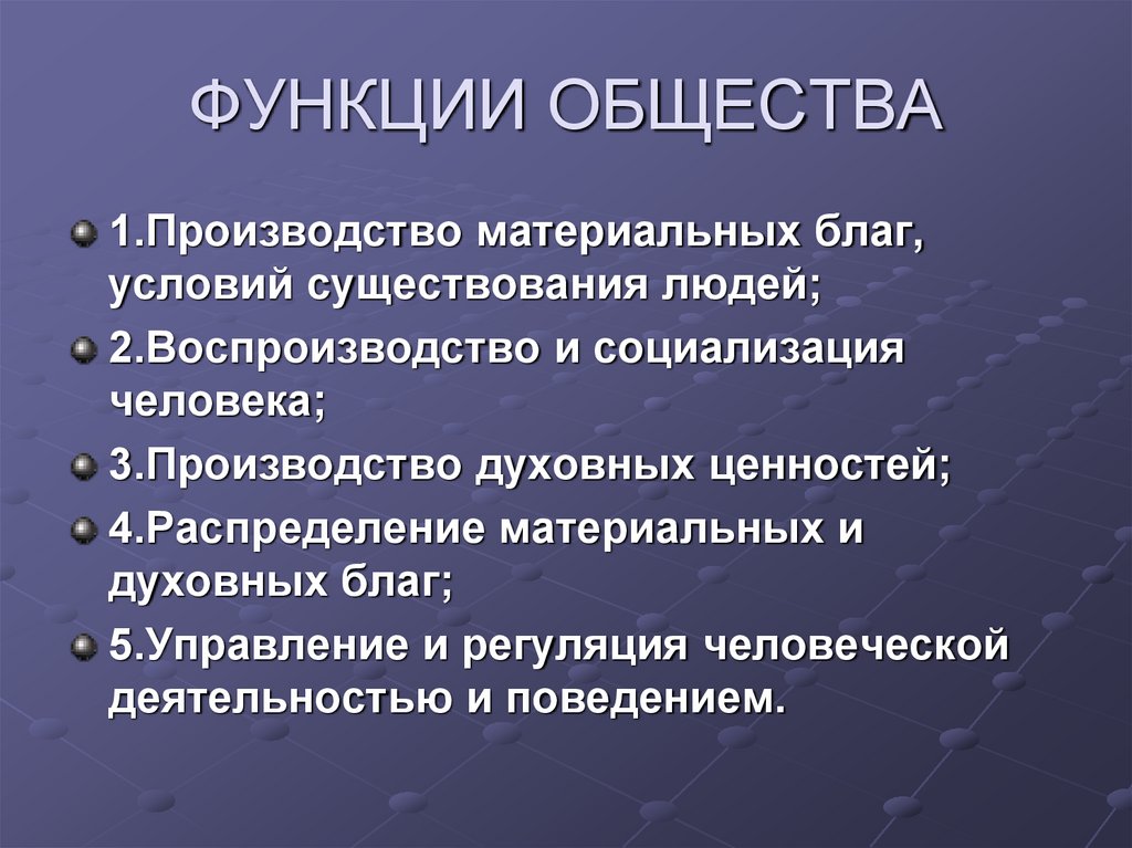 ФУНКЦИИ ОБЩЕСТВА