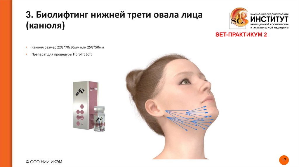 3. Биолифтинг нижней трети овала лица (канюля)