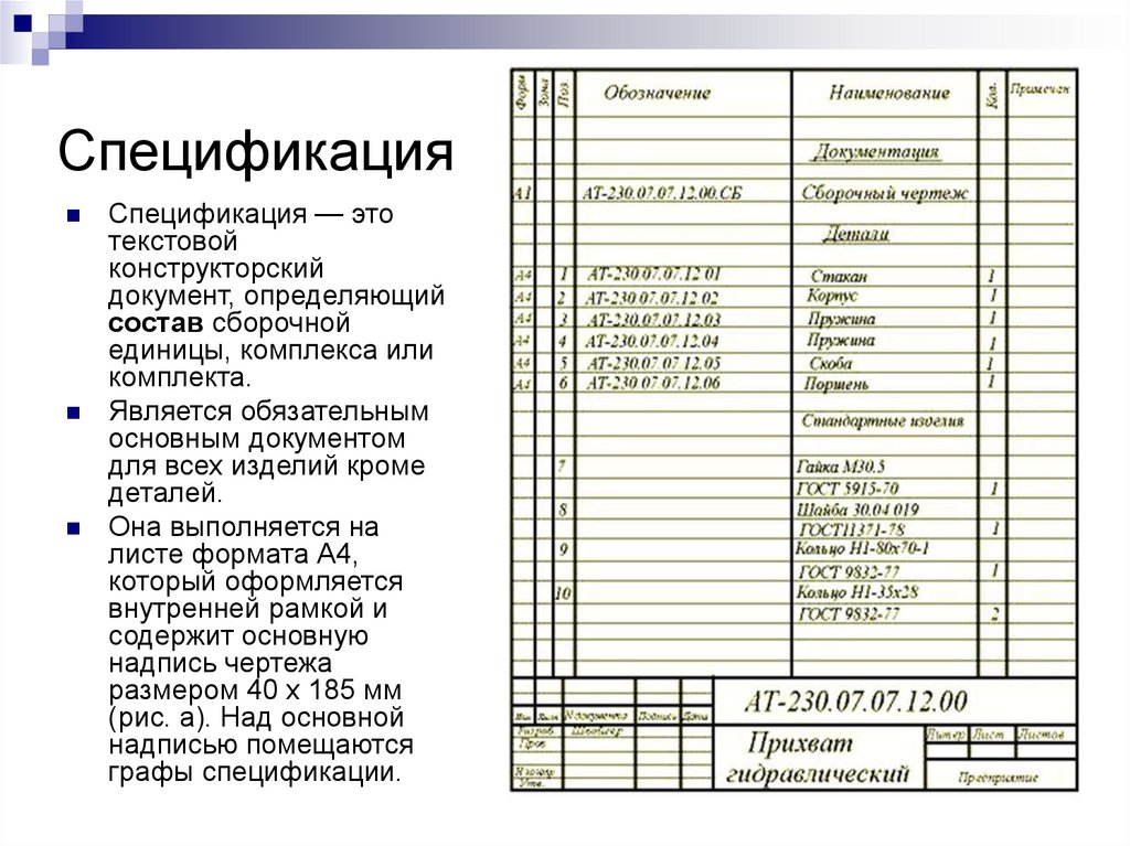 Спецификация