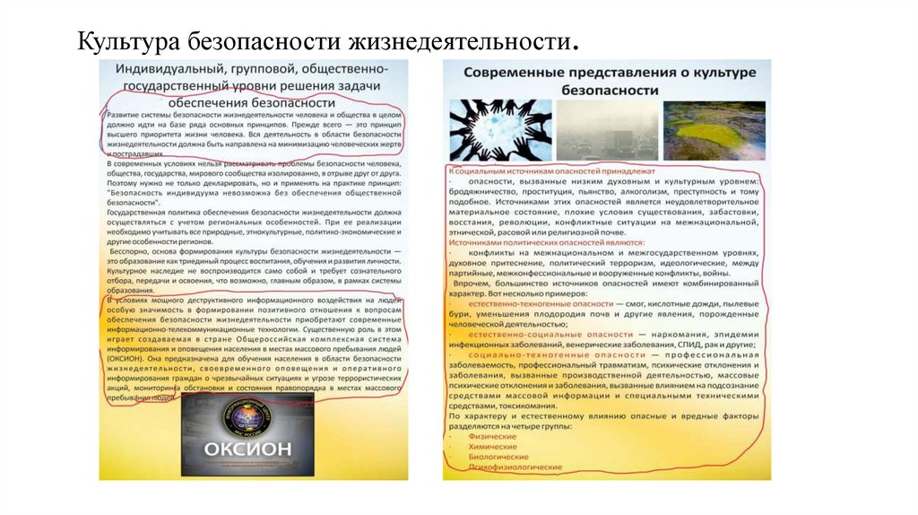 Культура безопасности жизнедеятельности.