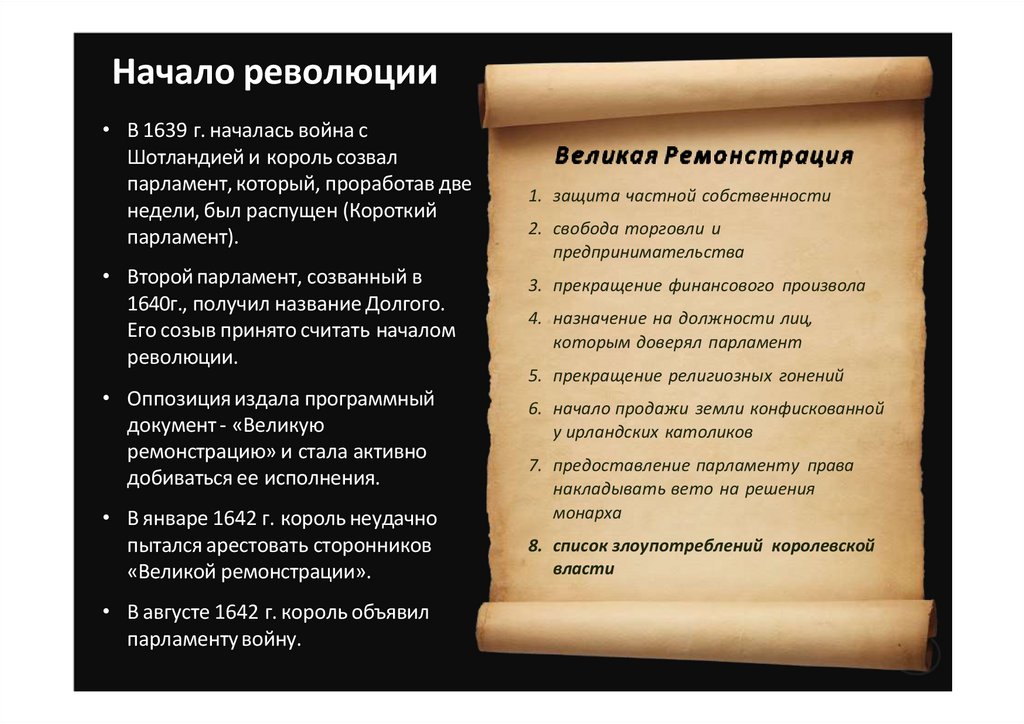 Начало революции