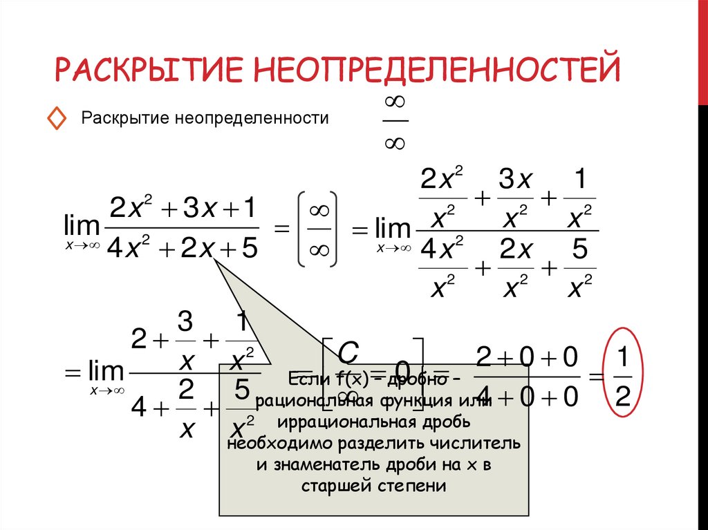 Раскрытие неопределенностей