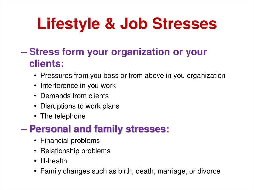 Lifestyle & Job Stresses