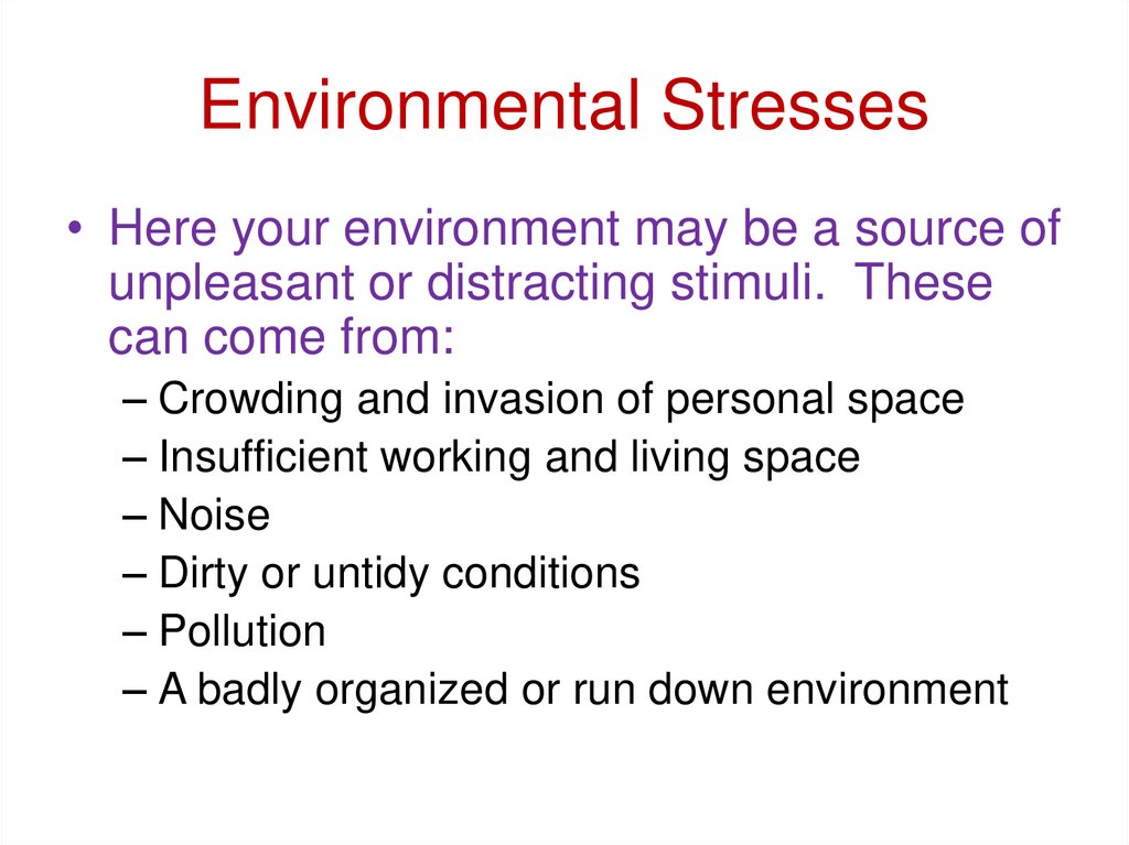 Environmental Stresses